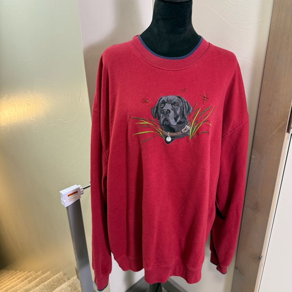 Vintage M&C Sport Crewneck Hunting‎ Dog Labrador Red 90s Oversized Fit XXL